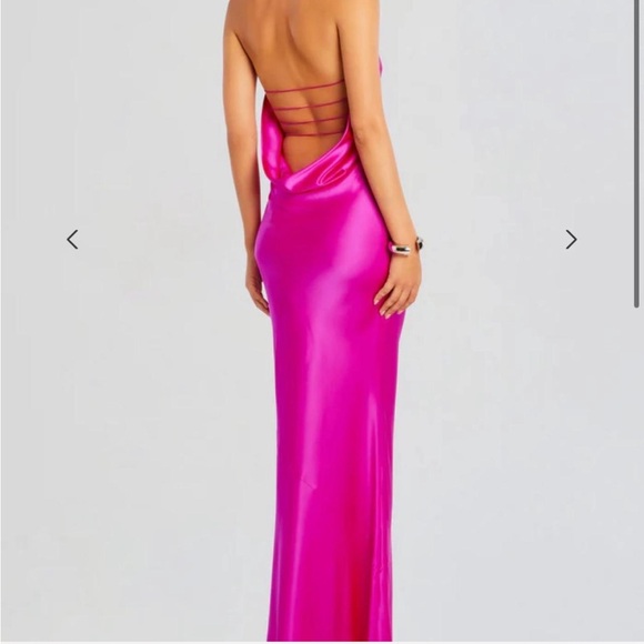 Retrofete - Keaton Silk Dress - Neon Pink - Picture 1 of 6